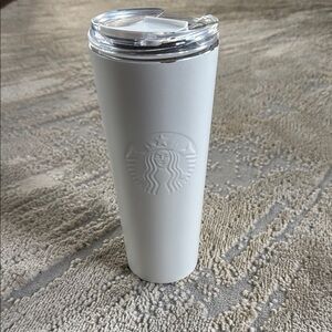 Starbucks Ice Pearl White Stainless Steel Tumbler Cold Brew Cup 16oz has flaw
